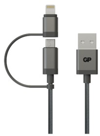 Bild på GP MFI Lightning/Micro USB Kabel 15 cm