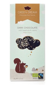 Bild på Green Dream Dark Chocolate Hazelnuts & Raisins 85 g