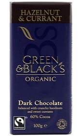 Bild på Green & Blacks Dark Chocolate Hazelnut & Currant 100 g