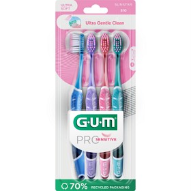 Bild på GUM Pro Sensitive Ultra Soft tandborste 4 st 