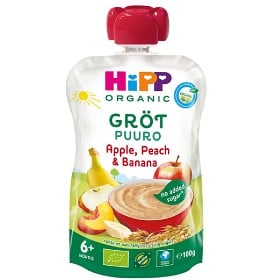 Bild på HiPP Klämmis Gröt Äpple, Persika, Banan 6M 100 g