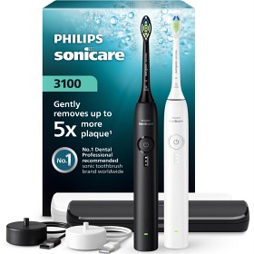 Bild på HX4072/73 Philips Sonicare 3100 Series eltandborste 2-pack, Svart & Vit