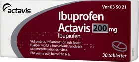 Bild på Ibuprofen Actavis, filmdragerad tablett 200 mg 30 st