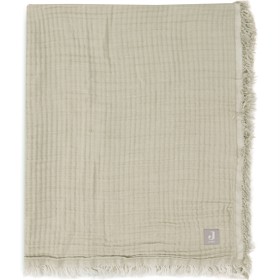 Bild på Jollein Muslinfilt Fringe 75x100cm Olive Green/Ivory GOTS