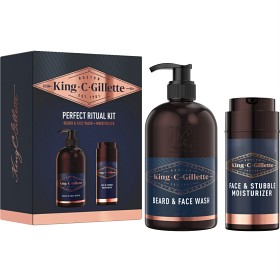 Bild på King C. Gillette Perfect Ritual Kit med skägg- och ansiktstvätt & fuktkräm