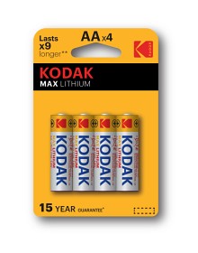 Bild på Kodak batterier Max Lithium AA, 4 st