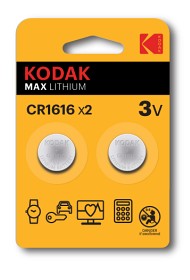 Bild på Kodak batterier Max Lithium CR1616, 2 st