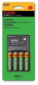 Bild på Kodak batteriladdare + laddningsbara batterier