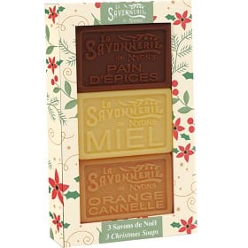 Bild på La Savonnerie de Nyons Christmas Soaps creme presentförpackning tvålar 3 x 100 g