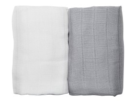 Bild på Les Enfants Muslinfiltar 2-pack (Grå/Vit)