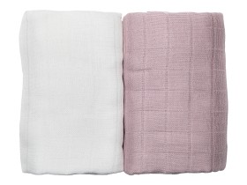 Bild på Les Enfants Muslinfiltar 2-pack (Rosa/Vit)