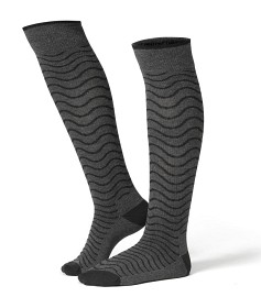 Bild på Life Wear Stödstrumpa Klass 1 Bambu Grey Waves