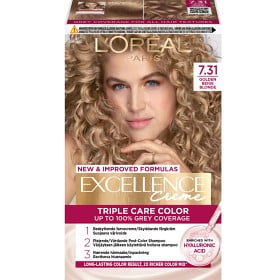 Bild på L'Oréal Paris Excellence Creme Permanent hårfärg för normalt hår, 7.31 Golden Beige Blonde