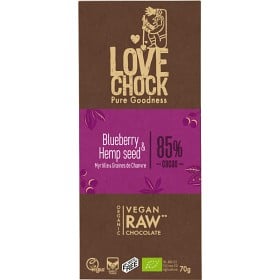 Bild på Lovechock Choklad Mörk Blåbär & Hampa 70 g