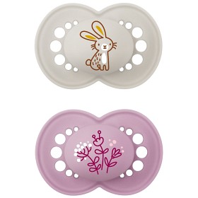 Bild på MAM Original 6-16m Natural Rubber rosa 2 st