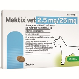 Bild på Mektix vet, filmdragerad tablett 2,5 mg/25 mg 2 st