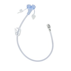 Bild på Mic-Key Extension set vinklad med medicinport 30 cm
