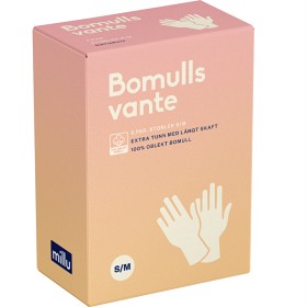 Bild på Millu Bomullsvante Extra Lång/Tunn Naturvit S/M 5 par