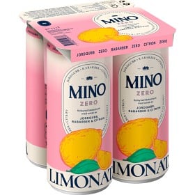Bild på Mino Limonata Zero Jordgubb, Rabarber & Citron 4 x 33 cl