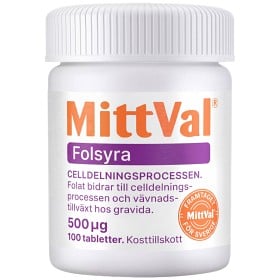 Bild på MittVal Folsyra 100 tabletter