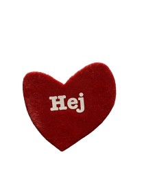 Bild på Mjuk Hej sticker - Rött hjärta