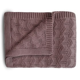 Bild på Mushie Babyfilt Stickad (Honeycomb Rose)