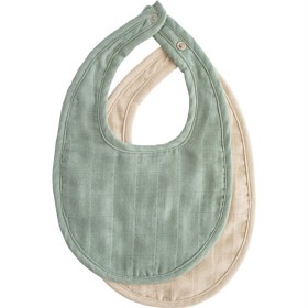 Bild på Mushie Muslin Haklapp 2-pack (Roman Green / Fog)