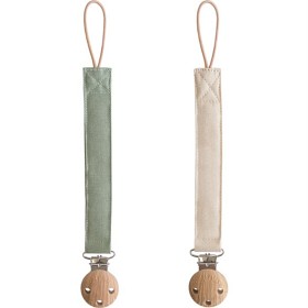 Bild på Mushie Napphållare Linne 2-pack, Olive/Shifting Sand
