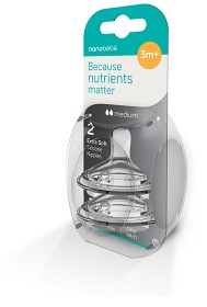Bild på Nanobébé Silicone Nipples Medium Flow 2 st