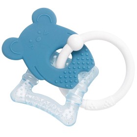Bild på Nattou Soft Silicone bitring med kyldel Blå Mus
