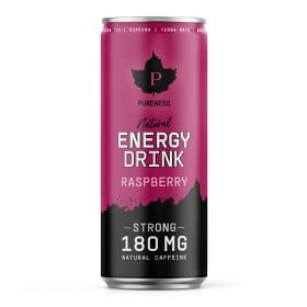 Bild på Pureness Natural Energy Drink Strong, Raspberry 330 ml