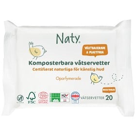 Bild på Naty Sensitive Wipes Unscented 20 st