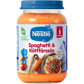 Bild på Nestlé Barnmat Spaghetti & Köttfärssås 8 mån 190 g