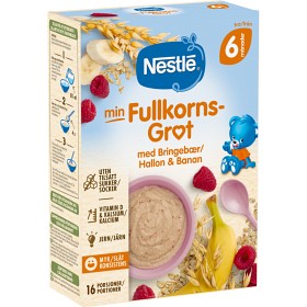 Bild på Nestlé Min Fullkornsgröt med Hallon & Banan 6M  410 g