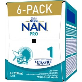 Bild på Nestlé NAN Pro 1 Drickfärdig 6-pack 1,2 liter (6x200 ml)
