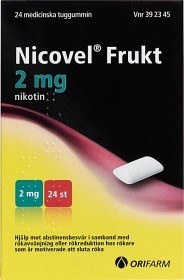Bild på Nicovel Frukt, medicinskt tuggummi 2 mg 24 st