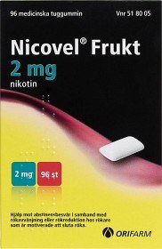 Bild på Nicovel Frukt, medicinskt tuggummi 2 mg 96 st