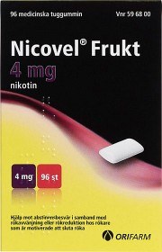 Bild på Nicovel Frukt, medicinskt tuggummi 4 mg 96 st