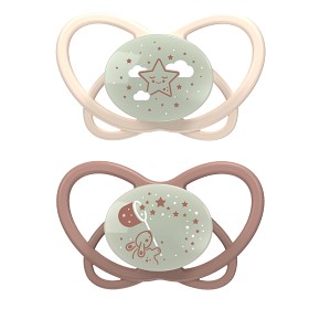Bild på Nip My Butterfly Night Napp Silikon 2-pack 0-6 mån Beige