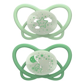 Bild på Nip My Butterfly Night Napp Silikon 2-pack 0-6 mån Grön