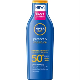 Bild på NIVEA SUN Solkräm Protect & Moisture  Lotion SPF 50+ 200 ml