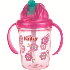 Bild på Nûby Twin Handle Tritan Flip-It Pink Flower 240 ml +12m