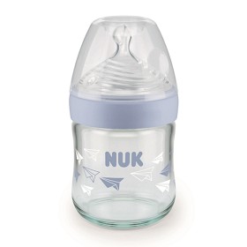 Bild på NUK Nature Sense Nappflaska Glas 120 ml (Blå)