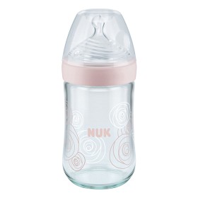 Bild på NUK Nature Sense Nappflaska Glas 240 ml (Rosa)