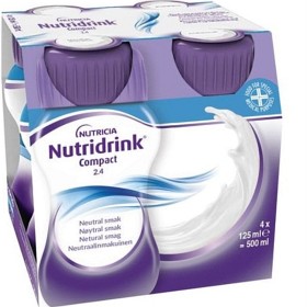 Bild på Nutridrink Compact, neutral, energirikt, komplett kosttillägg i liten volym 4 x 125 ml