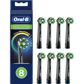 Bild på Oral-B CrossAction tandborsthuvud Black Edition med CleanMaximiser-teknologi 8 st