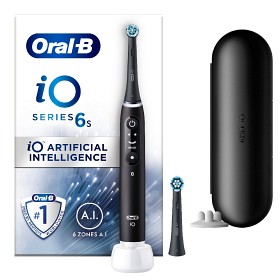 Bild på Oral-B iO 6S Svart eltandborste med extra tandborsthuvud