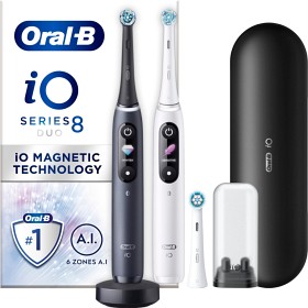Bild på Oral-B iO 8 Eltandborste Duopack, Svart och Vit