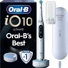 Bild på Oral-B iO10 Eltandborste, Vit, 1 tandborsthuvud, resefodral med laddare