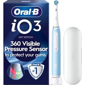 Bild på Oral-B iO3 eltandborste Blå, 1 tandborsthuvud, resefodral